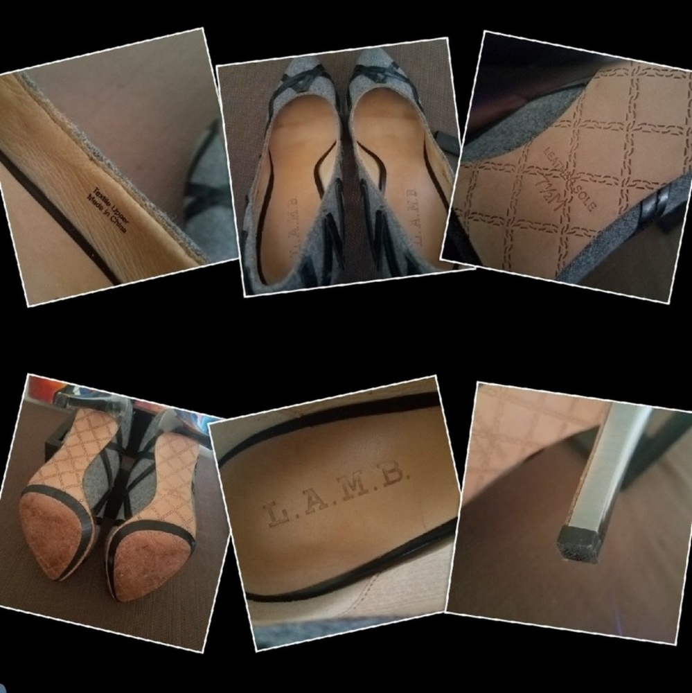 L.A.M.B GRAY HEELS SIZE 7.5 - Picture 4 of 8